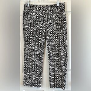 Laundry by Shelli Segal Black & White Geometric Print Cropped Ankle Pants Size 6